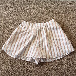Forever 21 Tan and White Striped Skorts